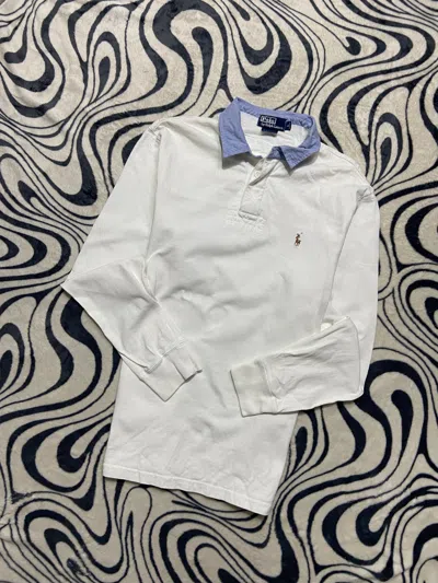 Pre-owned Polo Ralph Lauren X Ralph Lauren Polo Ralph Laurent Vintage Mens Rugby Shirt In White