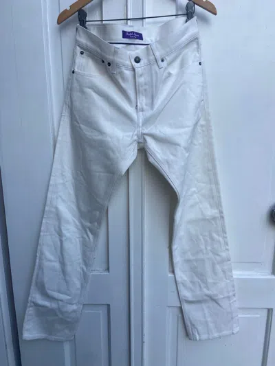 Pre-owned Polo Ralph Lauren X Ralph Lauren Ralph Laurent Purple Label Denim Pants In White