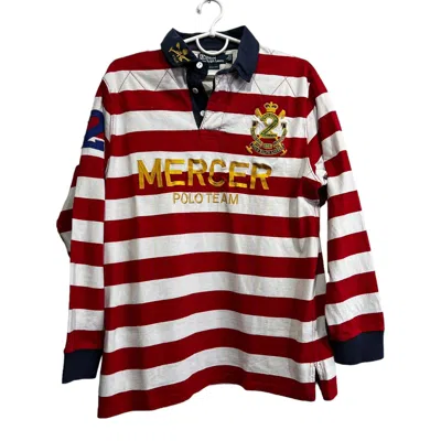 Pre-owned Polo Ralph Lauren X Ralph Lauren Rugby Polo Ralph Laurent Mercer Team Vintage Striped Rugby Shirt In Red
