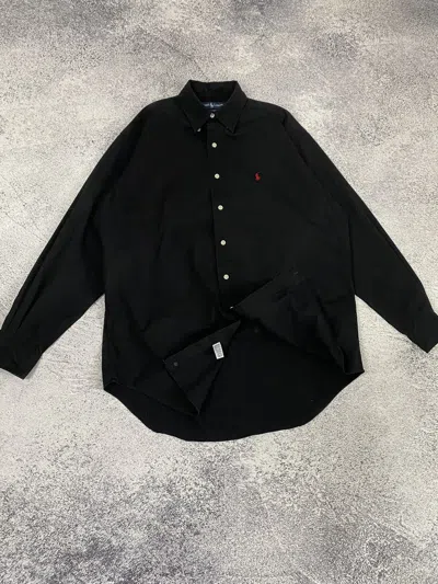 Pre-owned Polo Ralph Lauren X Ralph Lauren Vintage 90's Ralph Laurent Blake Black Button Shirt (size Medium)