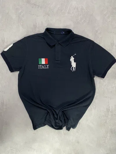 Pre-owned Polo Ralph Lauren X Ralph Lauren Vintage Polo Ralph Laurent At Shirt Chief Keef Italy Flag In Grey