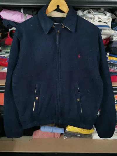 Pre-owned Polo Ralph Lauren X Ralph Lauren Vintage Polo Ralph Laurent Fleece Sherpa Jacket In Navy Blue