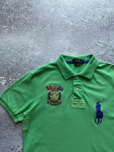 Pre-owned Polo Ralph Lauren X Ralph Lauren Vintage Polo Ralph Laurent Rugby T Shirt Marine Prlc Club In Green