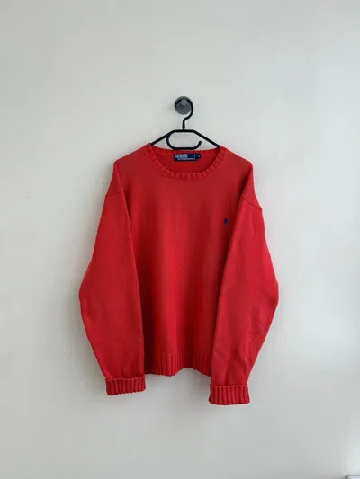 Pre-owned Polo Ralph Lauren X Ralph Lauren Vintage Polo Ralph Laurent Sweater Knitwear Cotton Retro 90's In Red