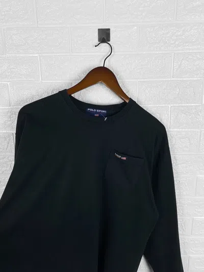 Pre-owned Polo Ralph Lauren X Ralph Lauren Vintage Polo Sport Long Sleeve T Shirt In Black