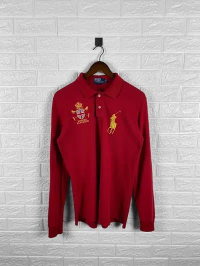 Pre-owned Polo Ralph Lauren X Ralph Lauren Vintage Ralph Laurent Mercer Club Team Long Sleeve T Shirt In Red