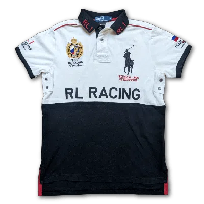 Pre-owned Polo Ralph Lauren X Ralph Lauren Vintage Y2k Chief Keef Ralph Laurent Russian Rl Racing Polo In White