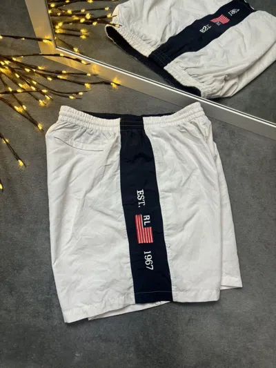 Pre-owned Polo Ralph Lauren X Ralph Lauren Vintage Y2k Polo Ralph Laurent Sports Company Shorts In White