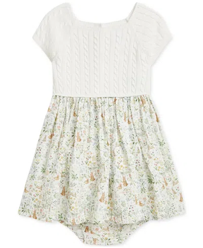Polo Ralph Lauren X Riley Sheehey Baby Girls Cotton Cable-knit Dress In White