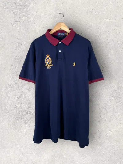 Pre-owned Polo Ralph Lauren X Rrl Ralph Lauren Polo Ralph Laurent Polo Shirt Crown Logo Streetwear In Navy