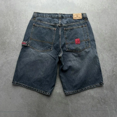 Pre-owned Polo Ralph Lauren X Southpole Crazy Vintage Y2k Polo Ralph Laurent Baggy Jorts Carpenter In Navy