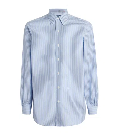 Polo Ralph Lauren X Thomas Mason Cotton Regent Stripe Shirt In Blue