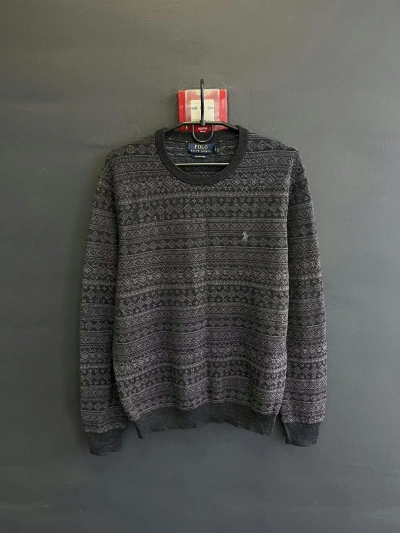 Pre-owned Polo Ralph Lauren X Vintage 00s Polo Ralph Laurent Aztec Emo Punk Knit Sweater In Black