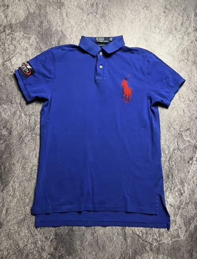 Pre-owned Polo Ralph Lauren X Vintage 12k Golf Open Ralph Laurent Blokecore Japan Style Polo Tee In Blue