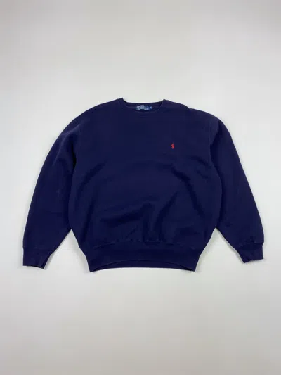 Pre-owned Polo Ralph Lauren X Vintage 1990's Vintage Polo Ralph Laurent Basic Boxy Sweatshirt In Navy