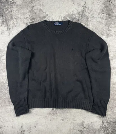 Pre-owned Polo Ralph Lauren X Vintage 1990s Basic Knited Polo Ralph Laurent Sweater In Grey