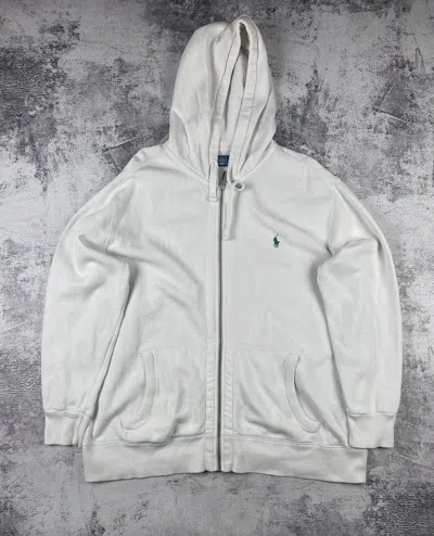 Pre-owned Polo Ralph Lauren X Vintage 90's Basic Polo Ralph Laurent Zip Hoodie In White