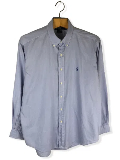Pre-owned Polo Ralph Lauren X Vintage 90's Vintage Polo Ralph Laurent Blue Button Up Shirt M172 In Light Blue