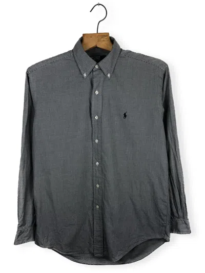 Pre-owned Polo Ralph Lauren X Vintage 90's Vintage Polo Raplh Laurent Grey Button Up Shirt M212 (size Large)
