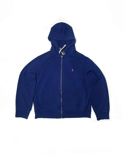 Pre-owned Polo Ralph Lauren X Vintage Polo By Ralph Laurent Heavyweight Basic Hoodie In Washed Blue