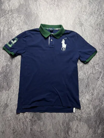 Pre-owned Polo Ralph Lauren X Vintage Polo By Ralph Laurent Numeric Blokecore Japan Style Polo Tee In Blue/green