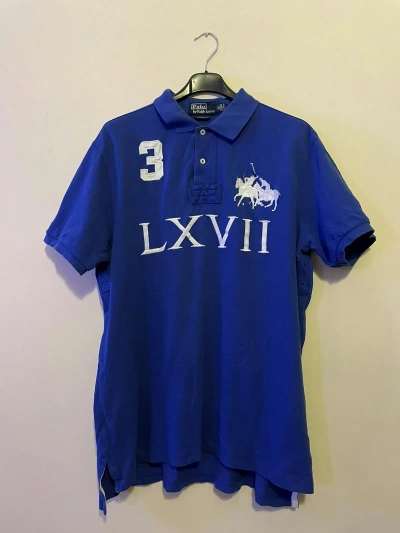 Pre-owned Polo Ralph Lauren X Vintage Polo Ralph Laurent 3 Lxvii Rugby Polo Jersey Vintage Japan In Blue