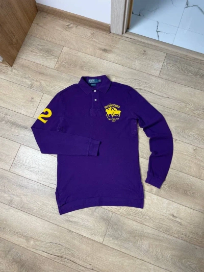 Pre-owned Polo Ralph Lauren X Vintage Polo Ralph Laurent American Regby Polo Shirt Tee In Violet