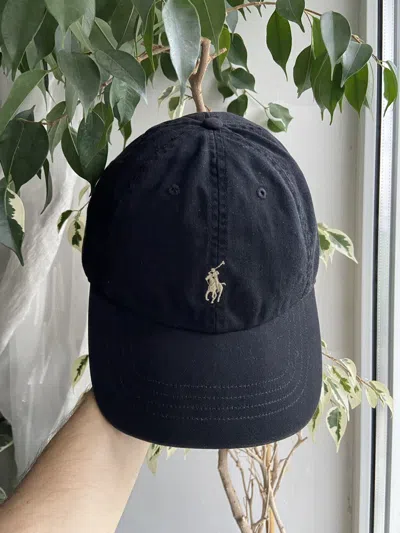Pre-owned Polo Ralph Lauren T Beige Logo Cap In Black