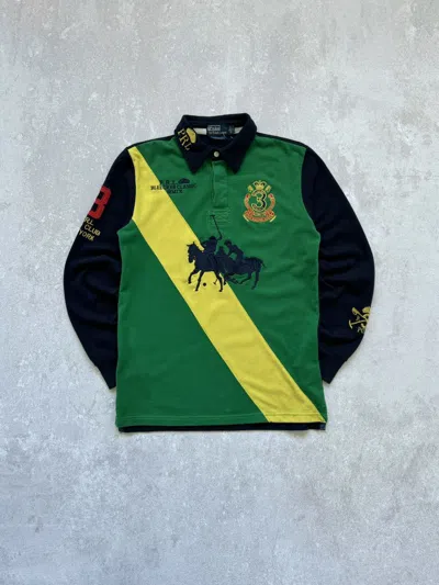 Pre-owned Polo Ralph Lauren X Vintage Polo Ralph Laurent Big Logo Rugby New York Shirt In Green