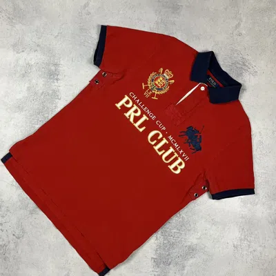 Pre-owned Polo Ralph Lauren X Vintage Polo Ralph Laurent Big Logo Rugby Polo Shirt 90's In Red