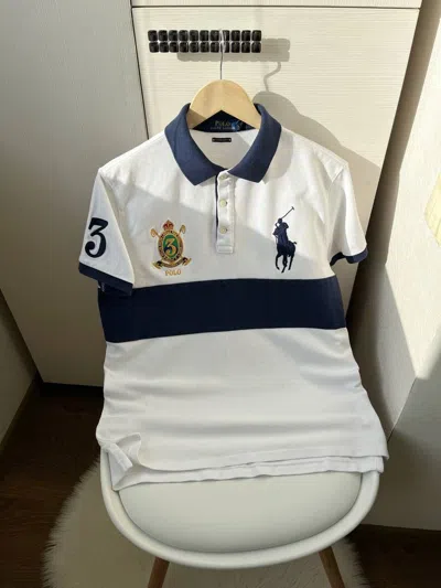 Pre-owned Polo Ralph Lauren X Vintage Polo Ralph Laurent Big Logo Rugby Polo Shirt In Multicolor