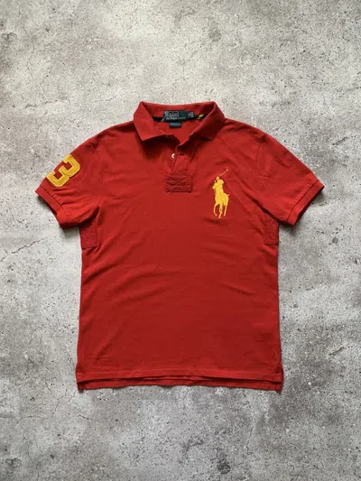 Pre-owned Polo Ralph Lauren X Vintage Polo Ralph Laurent Big Pony 3 Rugby Shirt 90's In Red