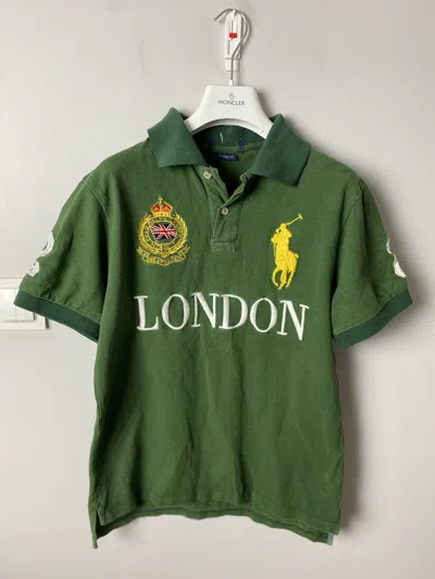 Pre-owned Polo Ralph Lauren X Vintage Polo Ralph Laurent Big Pony London No 2 Polo T-shirt Tee In Green
