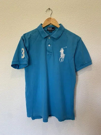 Pre-owned Polo Ralph Lauren X Vintage Polo Ralph Laurent Blue Polo Shirt Big Pony Chief