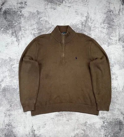 Pre-owned Polo Ralph Lauren X Vintage Polo Ralph Laurent Brown 1/3 Sweater