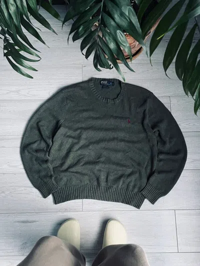 Pre-owned Polo Ralph Lauren X Vintage Polo Ralph Laurent Crewneck Knit Sweater 90's In Green