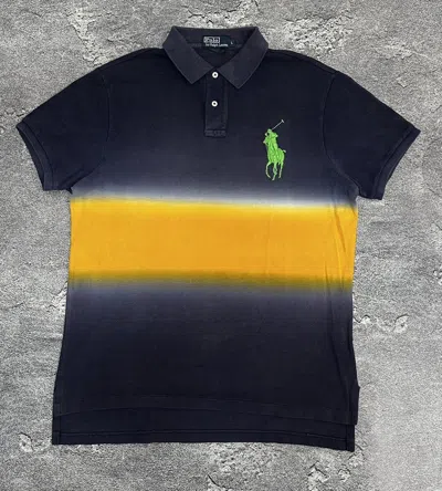Pre-owned Polo Ralph Lauren X Vintage Polo Ralph Laurent Gradient Rugby Jersey Japan Archive Y2k In Faded Blue