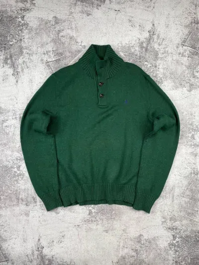 Pre-owned Polo Ralph Lauren X Vintage Polo Ralph Laurent Green 1/3 Knited Sweater