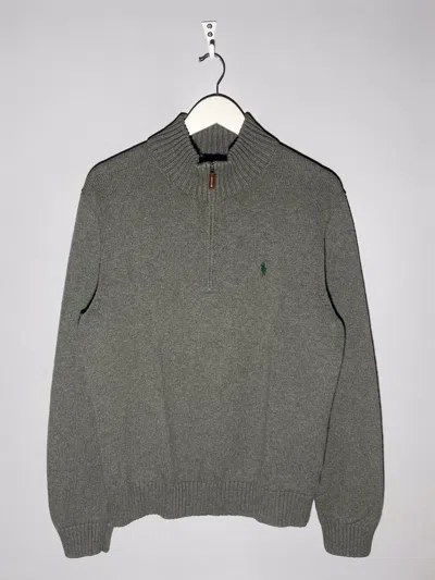 Pre-owned Polo Ralph Lauren X Vintage Polo Ralph Laurent Hype Y2k Streetwear Style 1/4 Zip Sweater In Grey