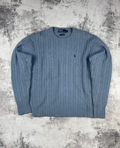 Pre-owned Polo Ralph Lauren X Vintage Polo Ralph Laurent Knited Lambswool Sweater In Blue