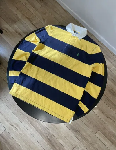 Pre-owned Polo Ralph Lauren X Vintage Polo Ralph Laurent Multicoloured Rugby Longsleeve In Yellow