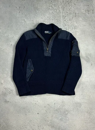 Pre-owned Polo Ralph Lauren X Vintage Polo Ralph Laurent Multipocket Sweater In Navy