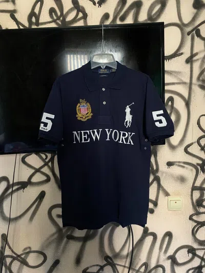 Pre-owned Polo Ralph Lauren X Vintage Polo Ralph Laurent New York Big Pony Chief Keef Y2k Swag In Blue