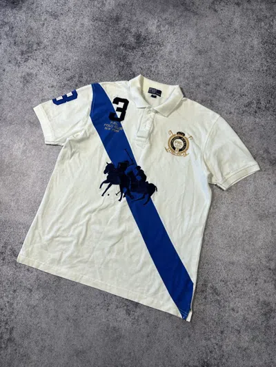 Pre-owned Polo Ralph Lauren X Vintage Polo Ralph Laurent New York Polo Club Big Logo Usa In White/blue