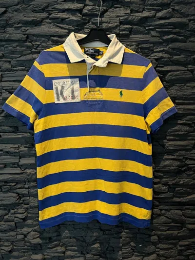 Pre-owned Polo Ralph Lauren X Vintage Polo Ralph Laurent Polo T-shirt In Blue Yellow