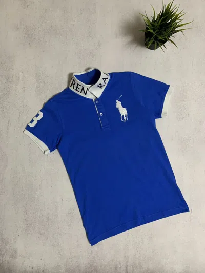 Pre-owned Polo Ralph Lauren X Vintage Polo Ralph Laurent Polo T Shirt Rugby Big Logo 3 90's In Blue