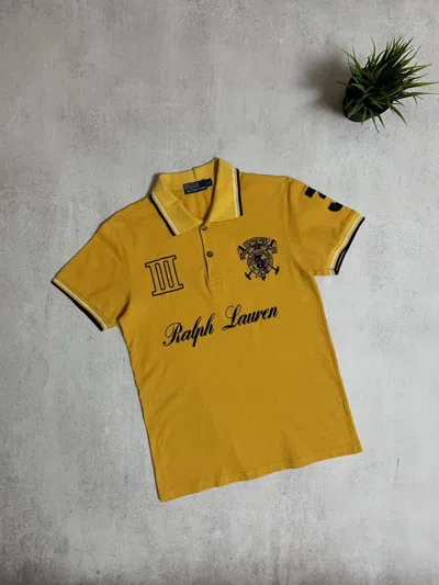 Pre-owned Polo Ralph Lauren X Vintage Polo Ralph Laurent Polo T Shirt Rugby Big Logo 90's In Yellow