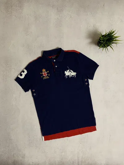 Pre-owned Polo Ralph Lauren X Vintage Polo Ralph Laurent Polo T Shirt Rugby Mercer Big Logo In Blue