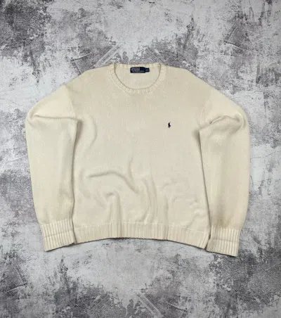 Pre-owned Polo Ralph Lauren X Vintage Polo Ralph Laurent Prl Knited Beige Sweater