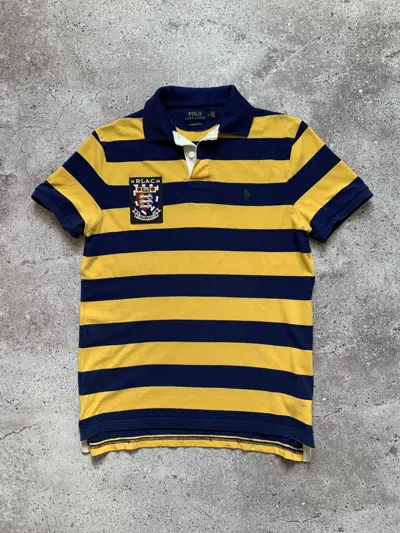 Pre-owned Polo Ralph Lauren X Vintage Polo Ralph Laurent Rlac Y2k Swag Drill Rugby In Navy/yellow